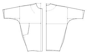 Diagramma 3. Modello di un maglione oversize con maniche a 3/4