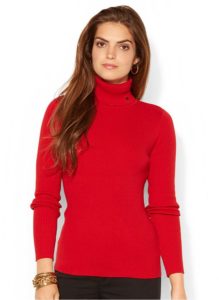 what to wear with a red turtleneck