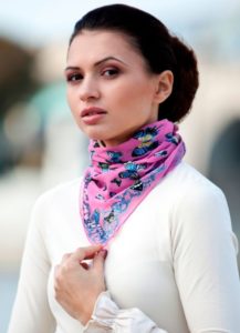 women's neckerchief matches their complexion