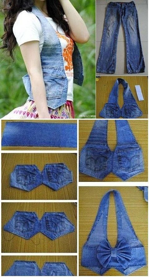 jeans vest step by step