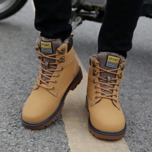 botas amarillas de invierno para hombre