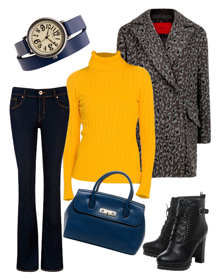 sapatos, accessories para sa mustard turtleneck