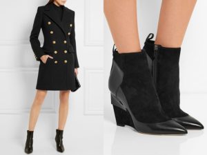 bottines noires avec manteau