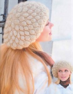 Beige crochet beret 2