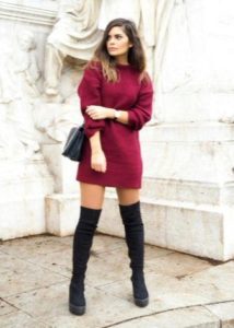 Leg warmers with a sweater dress