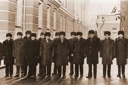 Fawn hats on party workers during the USSR