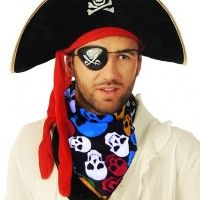 Chapeau de pirate avec bande rouge