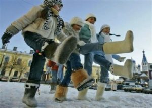 girls in felt boots