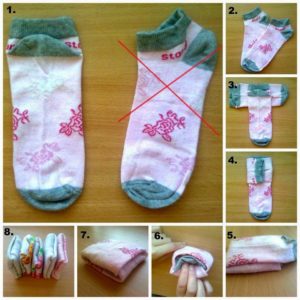 bequeme Möglichkeit, Socken zu falten