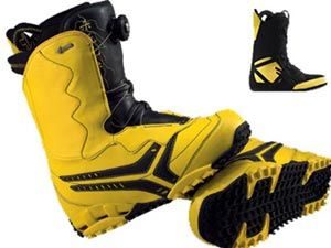 yellow snowboard boots