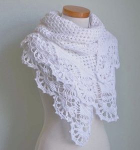 Snow-white openwork stole