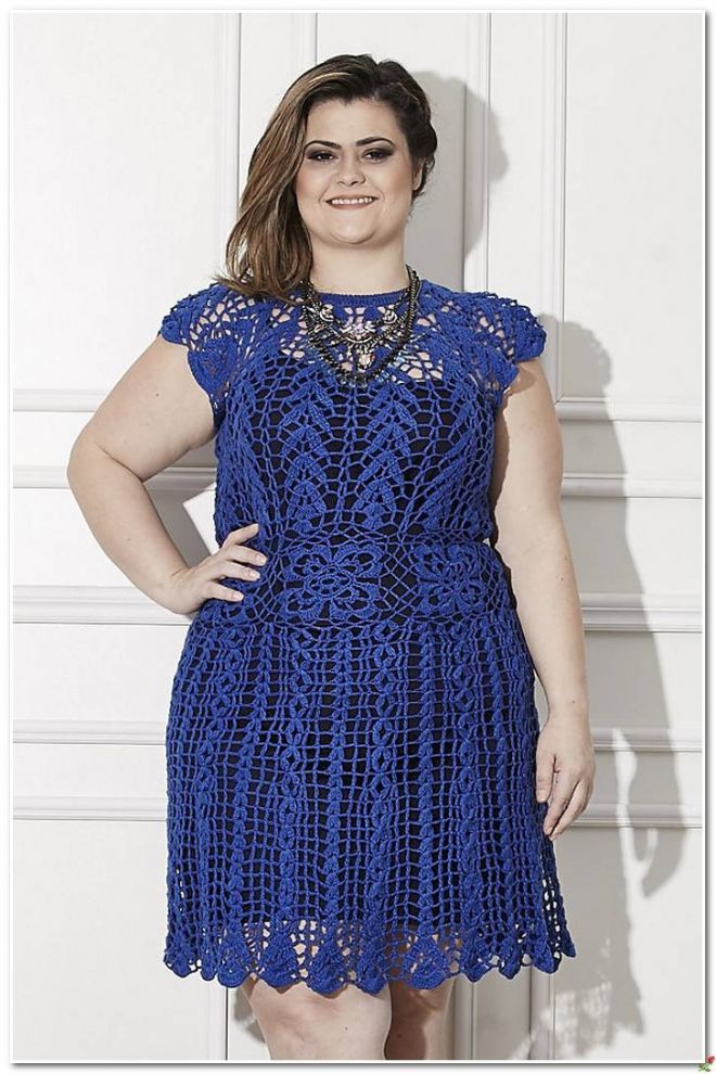 Vestido azul para plus size