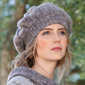 Knitted gray beret