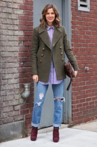 jeans with burgundy boots