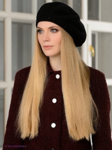 Black beret in retro style