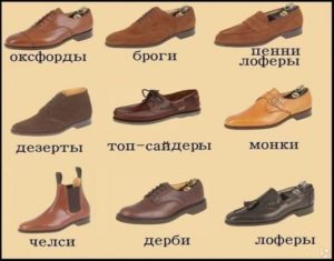 Types of men's Oxfords