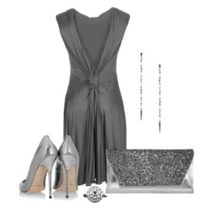 dress with gray shoes