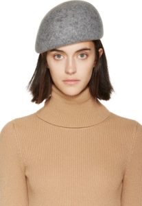 Béret gris de style rétro