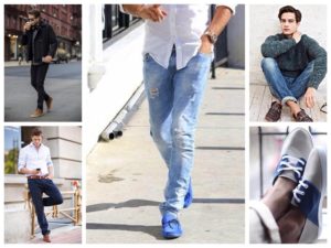 hommes en mocassins