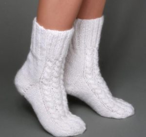 Chaussettes blanches à motif