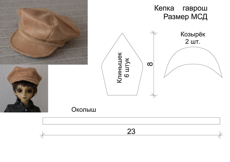 Pattern and sewing of a cap for a Russian folk costume