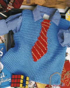 Blue vest with tie decor