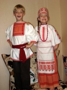 Children's beautiful Belarusian costumes