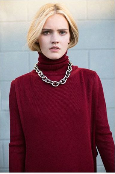 Burgundy turtleneck