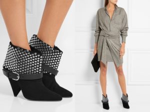 wide ankle boots and dress