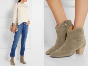 weite Stiefeletten mit Jeans