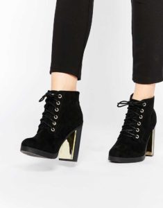 velvet lace-up ankle boots