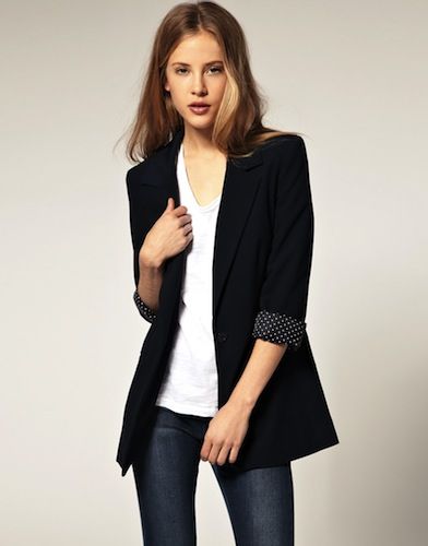 blazer màu đen giản dị