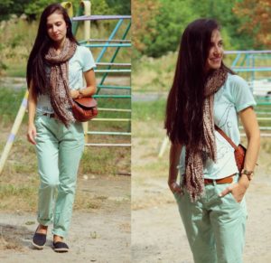 Pantalon chino vert clair