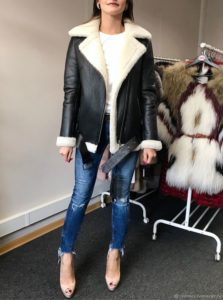 Cappotto in shearling da aviatore