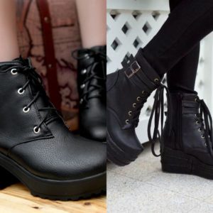 chunky lace-up ankle boots