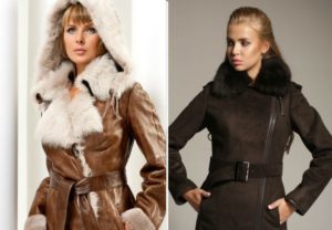 Modern brown sheepskin coats