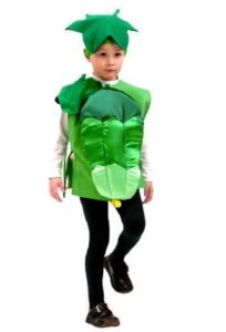 DIY cucumber costume para sa isang batang lalaki