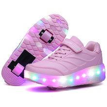 roze sneakers met wielen