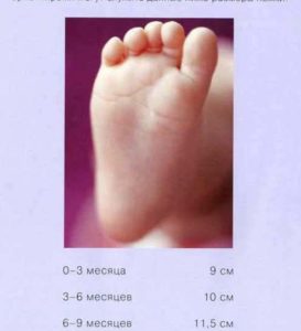 Children's foot measurements