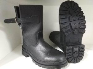 black tarpaulin boots