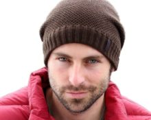 Herren-Beanie-Mütze gestrickt