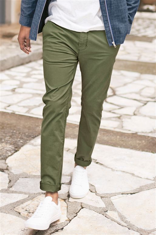 pantalones chinos verdes de hombre