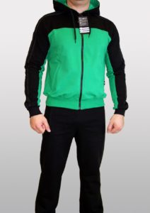 Fato desportivo masculino preto e verde