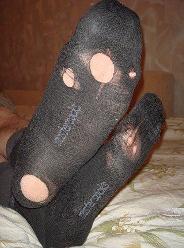 Socks with holes