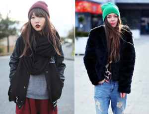 beanie with outerwear