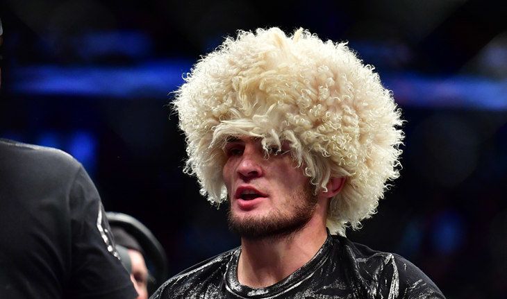 Khabib Nurmagomedov in a hat