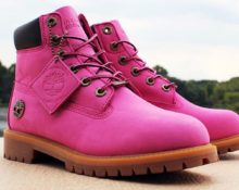 cara memakai timberlands merah jambu