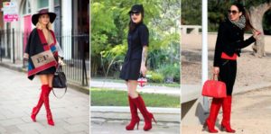 Diferentes botas rojas