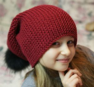 Burgundy beanie hat