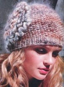 Beige mohair hat